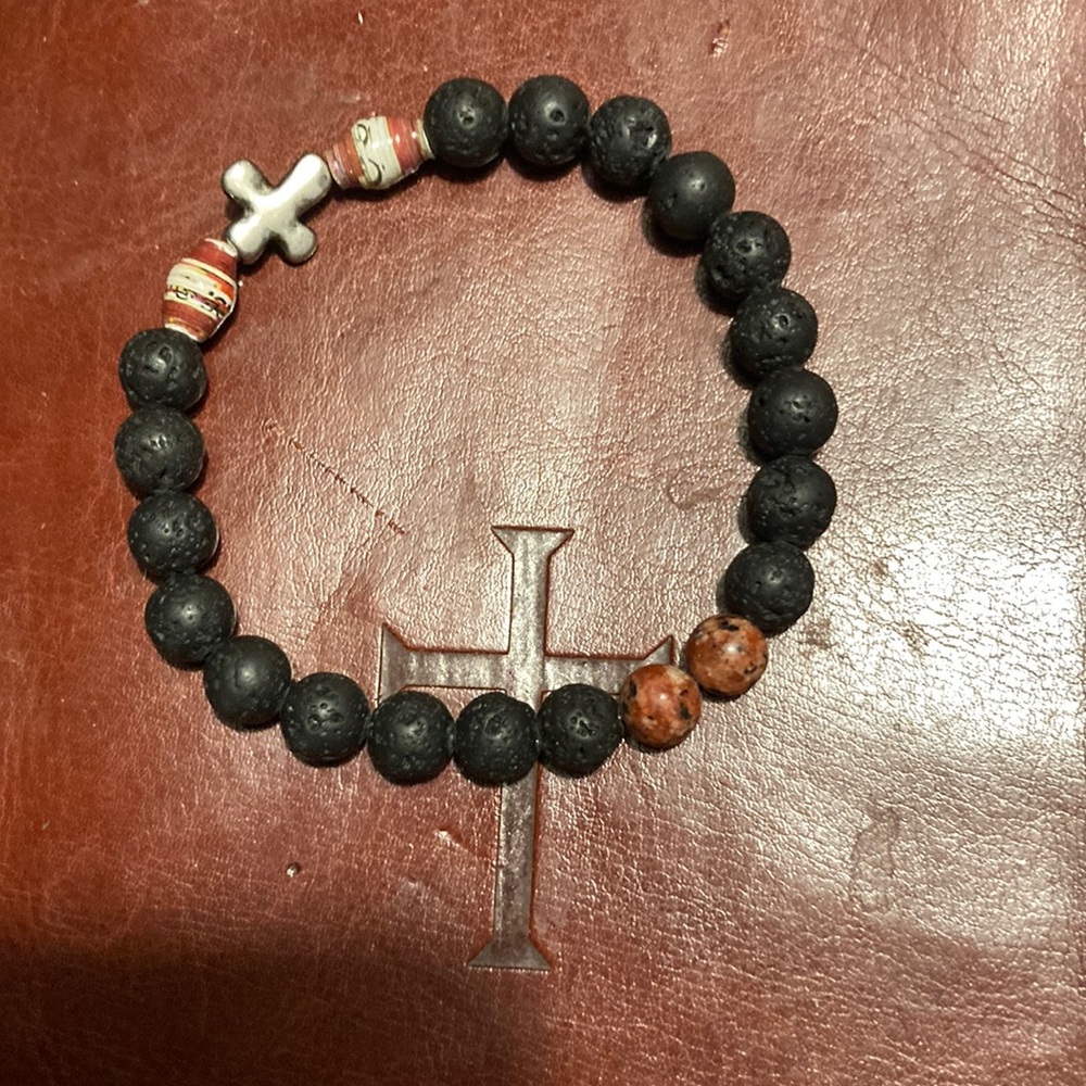 Men’s lava rock bracelet